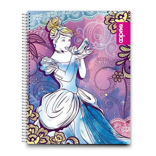 Cuaderno espiral 1 materia Princesas