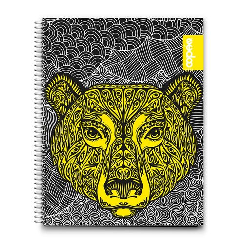 Cuaderno 2 materias espiral 120 hojas Tribal Ink