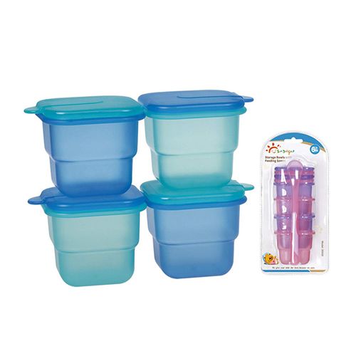 Juego de recipiente para comida con cuchara Sun Delight