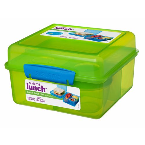 RECIPIENTE PLAST. CUBE C/DIV. 2L/ 67.63OZ CLRS STD