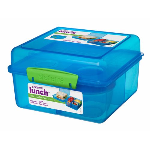 RECIPIENTE PLAST. CUBE C/DIV. 2L/ 67.63OZ CLRS STD