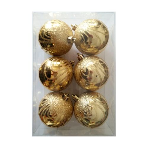 BOLAS NAVID. 6CM C/DORADO 6PCS