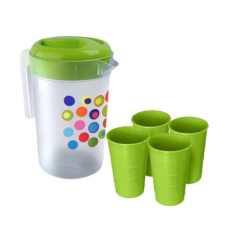 Juego de Pichel 3L + 4 Vasos Bambu Circulo Natural