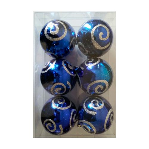 BOLAS NAVID. 6CM C/AZUL 6PCS