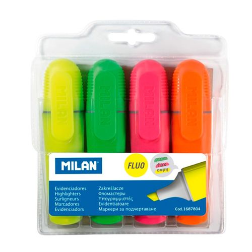 Bolsa 4 Evidenciadores Fluo Milán