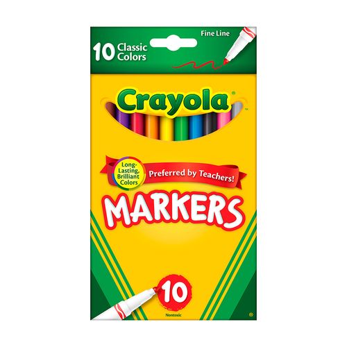 Marcador Clasico Crayola 10Pzs Lavab.