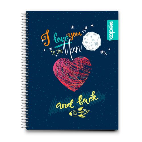 Cuaderno Espiral 1 Materia Hearts