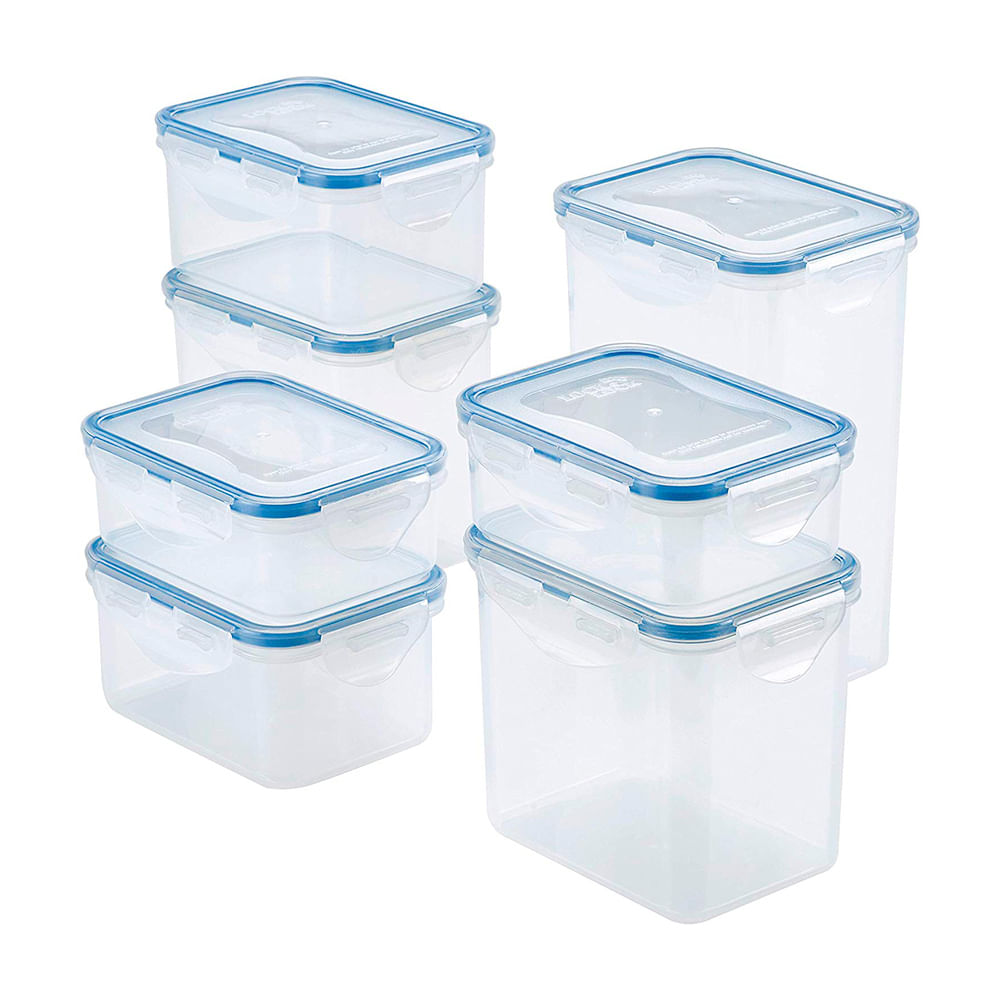 ▷🥇 distribuidor juego recipientes hermeticos plastico rectangulares (6  piezas)