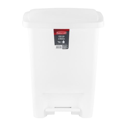 BASURERO PLASTICO 33QT STEP-ON BLC