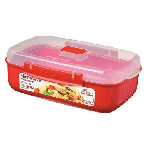 Recipiente Plastica Rectangular para Microonda 1.25L 42.27Oz