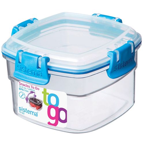 Recipiente Plastica Cuadrada con Divisiones 400Ml 13.53Oz