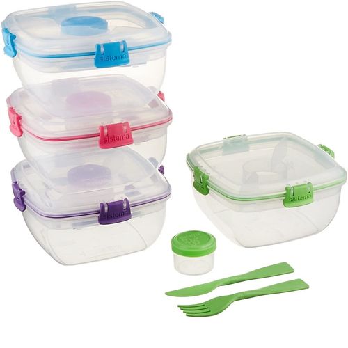 Recipiente Plastica con Divisiones para Comida 1.1L 37.2Oz