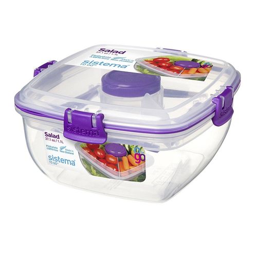 Recipiente Plastica con Divisiones para Comida 1.1L 37.2Oz