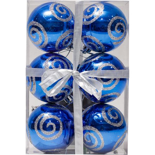 BOLAS NAVID. 6CM C/AZUL 6PCS