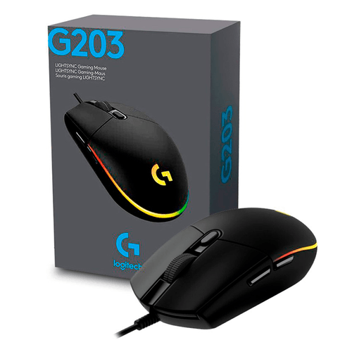 MOUSE LOGITECH GAMING G203 LIGHTSYNC/ALAMBRICO/6 B