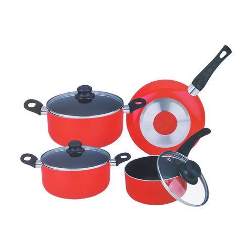 JUEGO DE OLLAS DE ALUMINIO 7PCS RED