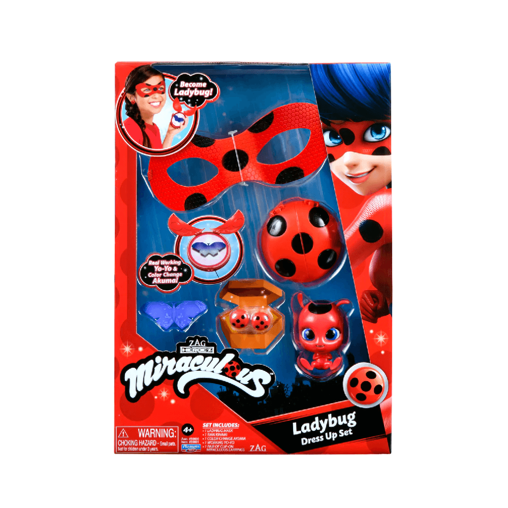 Miraculous Ladybug Heroez 4-Pack Dolls Set - Exclusive Ladybug Doll, Multi-Color, Plastic, Model 50370