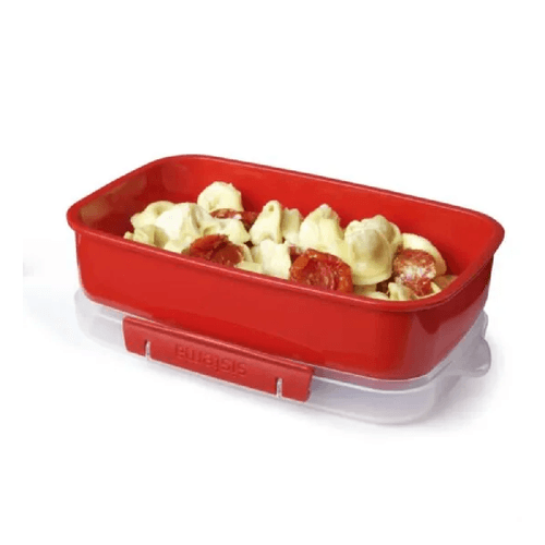 Recipiente Plastica Rectangular para Microonda 1.25L 42.27Oz