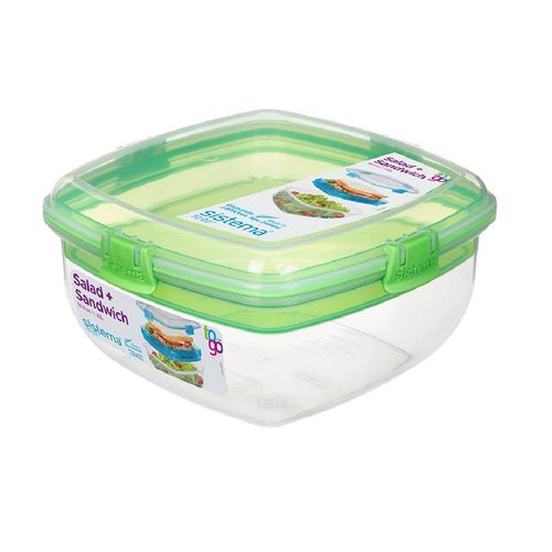 RECIPIENTE PLASTICO. P/ENSALADA/SANDWHICH 1.63L CLRS