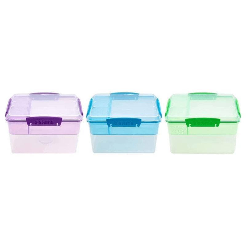 Recipiente Lunch Box rectangular de plástico con 4 compartimentos - Plaza  Izazaga 89 Tienda Online
