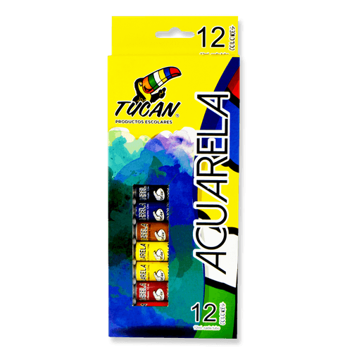 ACUARELA EN TUBO (CAJITA DE 12 COLORES ) 12 ML.