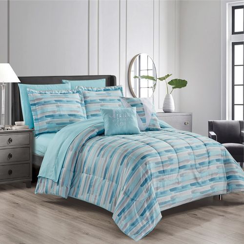JGO D/EDREDON KING 9PCS WATER STRIPE