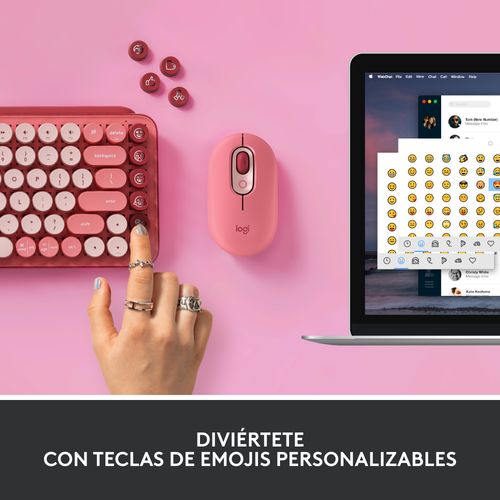 TECLADO LOGITECH POP/MECANICO/BOTON EMOJIS/INALAM/ROSE