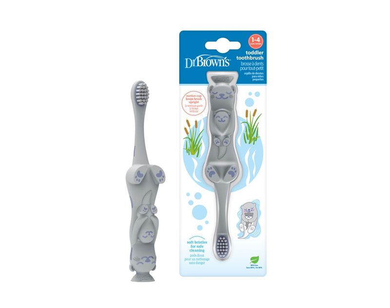 HG093_Combo_F_Toddler_Toothbrush_1-4_years_Gray_and_Purple_Otter_1-Pack