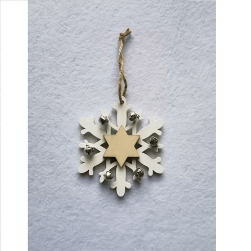 ADORNO COLG 10CM SNOWFLAKE BLC