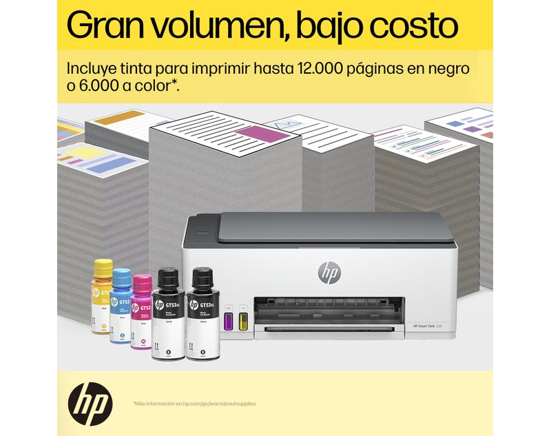 Impresora hp smart tank 520 multifuncional 1f3w2a diunsa tienda