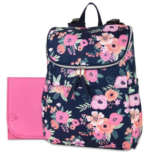 PAÑALERA T/MOCHILA FLORAL NVY