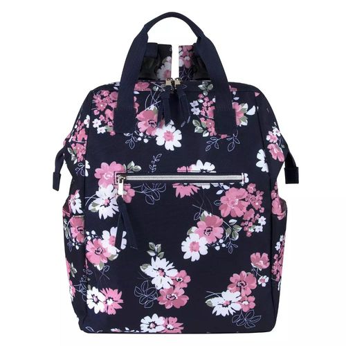 PAÑALERA T/MOCHILA FLORAL AZL-RSO