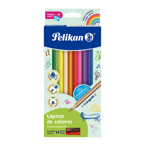 Juego de Colores Triangulares Pelikan 24 Pc