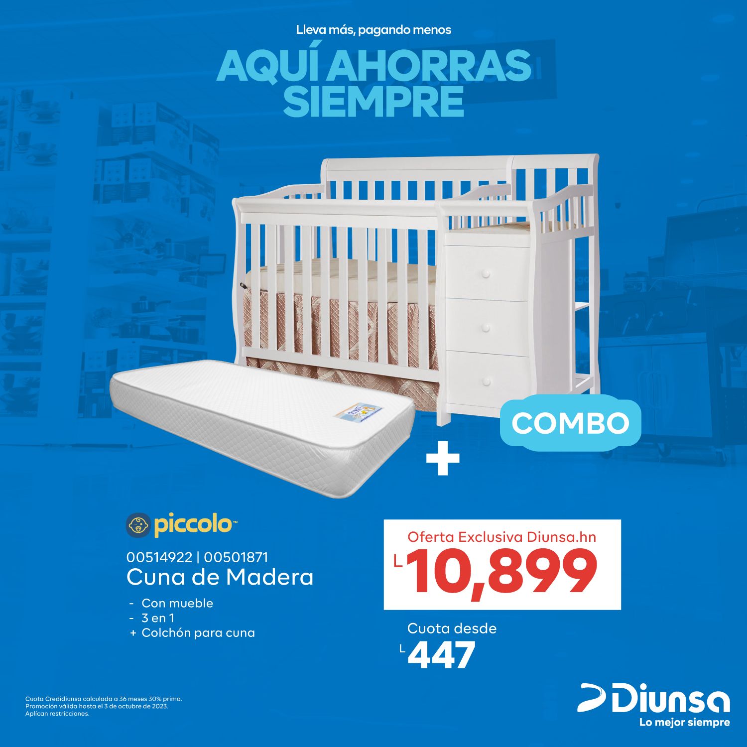 Colchon Piccolo para cuna - Diunsa